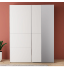 Armario W22 Blanco brillo con 2 Ptas. Correderas y Espejo 150CM