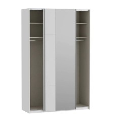 Armario W22 Blanco Mate con 2 Ptas. Correderas y Espejo 150CM