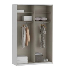Armario W22 Blanco Mate con 2 Ptas. Correderas y Espejo 150CM