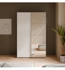 Armario puertas correderas W26 de 120 cm Blanco mate -con  1 pta. Espejo