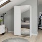 Armario puertas correderas W26 de 120 cm Blanco mate -con  1 pta. Espejo