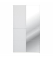 Armario puertas correderas W26 de 120 cm Blanco mate -con  1 pta. Espejo