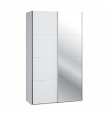 Armario puertas correderas W26 de 120 cm Blanco mate -con  1 pta. Espejo
