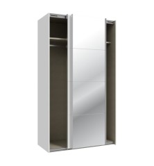 Armario puertas correderas W26 de 120 cm Blanco mate -con  1 pta. Espejo