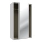 Armario puertas correderas W26 de 120 cm Blanco mate -con  1 pta. Espejo
