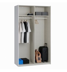 Armario puertas correderas W26 de 120 cm Blanco mate -con  1 pta. Espejo