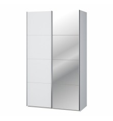 Armario puertas correderas W26 de 120 cm Blanco mate -con  1 pta. Espejo
