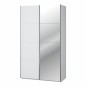 Armario puertas correderas W26 de 120 cm Blanco mate -con  1 pta. Espejo