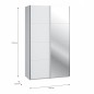 Armario puertas correderas W26 de 120 cm Blanco mate -con  1 pta. Espejo