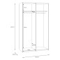 Armario puertas correderas W26 de 120 cm Blanco mate -con  1 pta. Espejo
