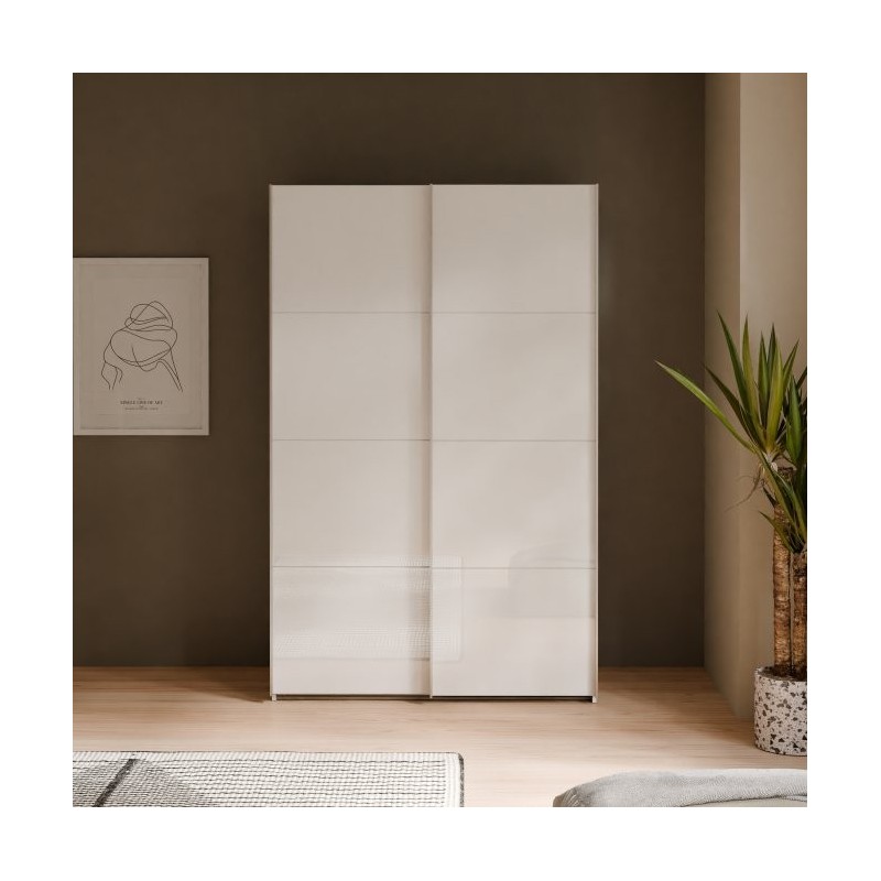 Armario puertas correderas W26 DE 120 cm Blanco brillo