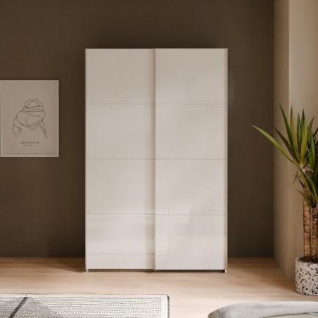 Armario puertas correderas W26 DE 120 cm Blanco brillo