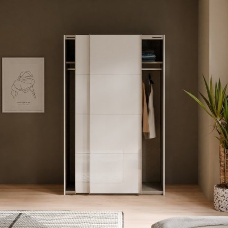 Armario puertas correderas W26 DE 120 cm Blanco brillo