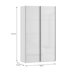 Armario puertas correderas W26 DE 120 cm Blanco brillo