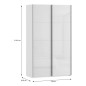 Armario puertas correderas W26 DE 120 cm Blanco brillo