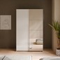 Armario puertas correderas W26 DE 120 cm Blanco brillo - y puerta Espejo