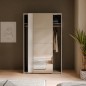 Armario puertas correderas W26 DE 120 cm Blanco brillo - y puerta Espejo