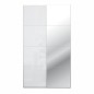 Armario puertas correderas W26 DE 120 cm Blanco brillo - y puerta Espejo