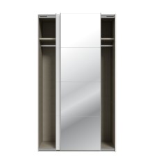 Armario puertas correderas W26 DE 120 cm Blanco brillo - y puerta Espejo