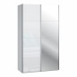 Armario puertas correderas W26 DE 120 cm Blanco brillo - y puerta Espejo