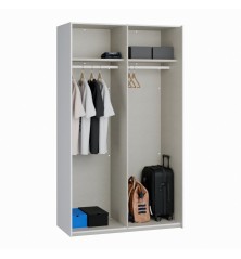 Armario puertas correderas W26 DE 120 cm Blanco brillo - y puerta Espejo