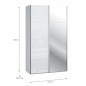 Armario puertas correderas W26 DE 120 cm Blanco brillo - y puerta Espejo