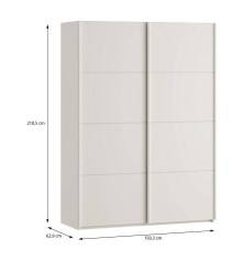 Armario puertas correderas  W26 de 150 cm en color Sand