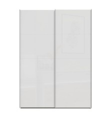 Armario puertas correderas  W26 DE 150 cm Blanco brillo cristal