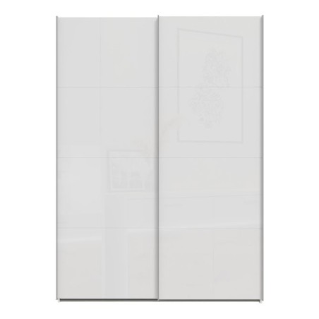 Armario puertas correderas  W26 DE 150 cm Blanco brillo cristal