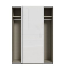 Armario puertas correderas  W26 DE 150 cm Blanco brillo cristal