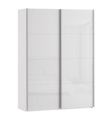 Armario puertas correderas  W26 DE 150 cm Blanco brillo cristal
