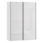 Armario puertas correderas  W26 DE 150 cm Blanco brillo cristal