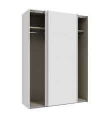 Armario puertas correderas  W26 DE 150 cm Blanco brillo cristal