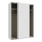 Armario puertas correderas  W26 DE 150 cm Blanco brillo cristal
