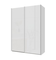 Armario puertas correderas  W26 DE 150 cm Blanco brillo cristal