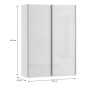 Armario puertas correderas  W26 DE 150 cm Blanco brillo cristal