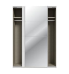 Armario puertas corredera W26 DE 150 cm Blanco mate y una puerta con  espejo
