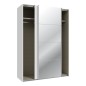 Armario puertas corredera W26 DE 150 cm Blanco mate y una puerta con  espejo