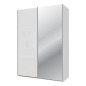 Armario puertas corredera W26 DE 150 cm Blanco mate y una puerta con  espejo