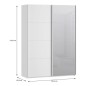 Armario puertas corredera W26 DE 150 cm Blanco mate y una puerta con  espejo