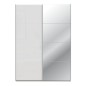 Armario puertas correderas  W26 DE 150 cm  1 pta. en blanco brillo  y puerta con espejoEspejo