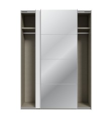 Armario puertas correderas  W26 DE 150 cm  1 pta. en blanco brillo  y puerta con espejoEspejo