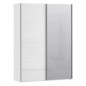Armario puertas correderas  W26 DE 150 cm  1 pta. en blanco brillo  y puerta con espejoEspejo