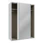Armario puertas correderas  W26 DE 150 cm  1 pta. en blanco brillo  y puerta con espejoEspejo