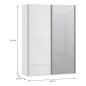 Armario puertas correderas  W26 DE 150 cm  1 pta. en blanco brillo  y puerta con espejoEspejo