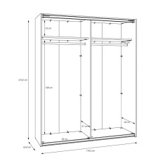 Armario puertas correderas W26 DE 170 cm en color Sand