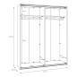 Armario puertas correderas W26 DE 170 cm en color Sand Armario puertas correderas W26 DE 170 cm en color Sand
