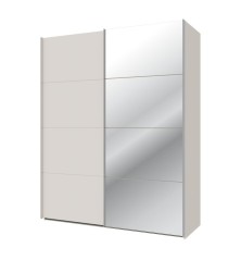 Armario puertas correderas W26 DE 170 cmen color Sand y una puerta con luna Espejo