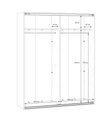 Armario puertas correderas W26 DE 170 cm Blanco Mate