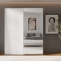Armario puertas corredera  W26 DE 170 cm Blanco mate y puerta Espejo